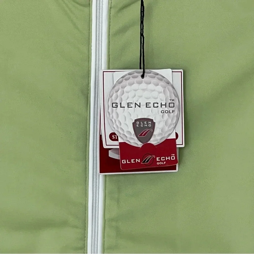 NWT Glen Echo Stretch Tech Rain Gear Waterproof Golf Jacket Lime White Size S